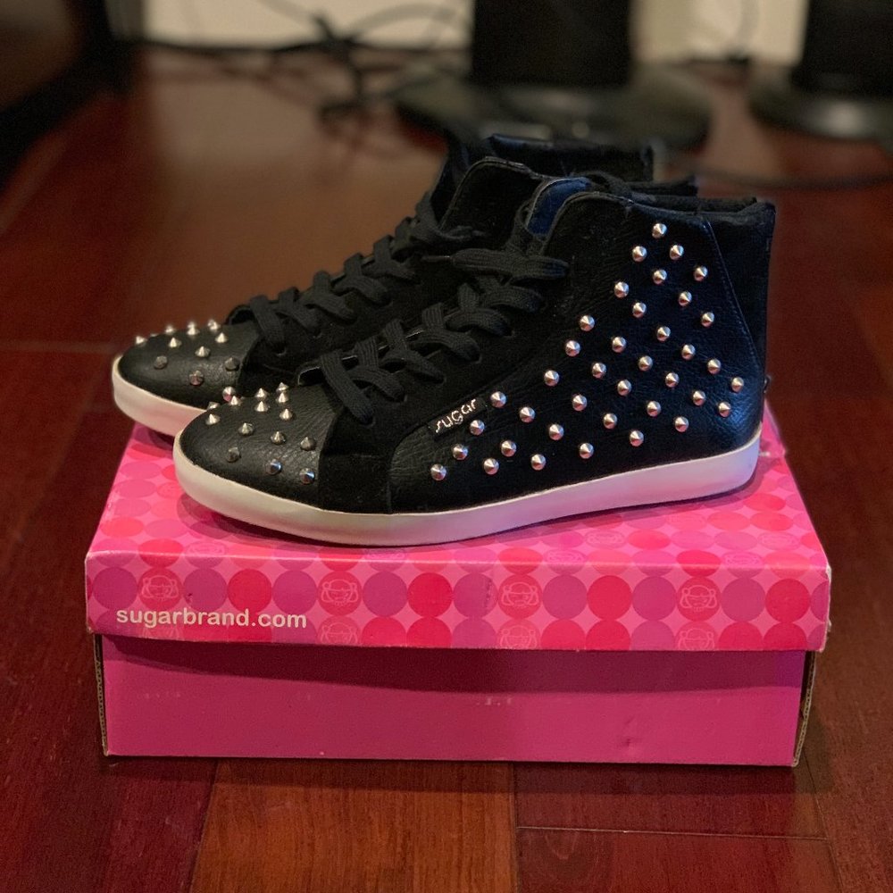 High Top Studded Sneakers